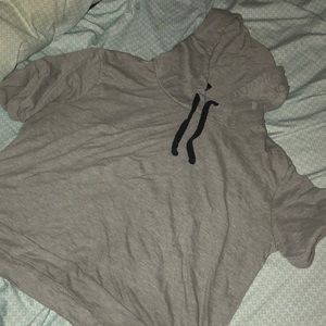 Grey and black crop top hoodie